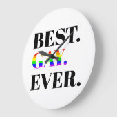 Best Gay Ever MLM Pride Große Wanduhr (Winkel)