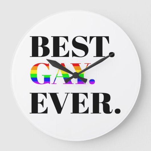 Best Gay Ever MLM Pride Große Wanduhr (Vorderseite)