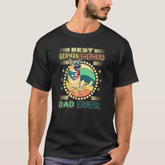 Best German Shepherd Dad Ever Daddy Dog Owner T-Shirt (Vorderseite)