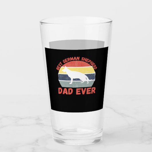 Best German Shepherd dad ever quote Funny Shepherd Glas (Vorderseite)