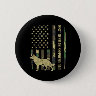 Best German Shepherd Dog Vater Camouflage American Button