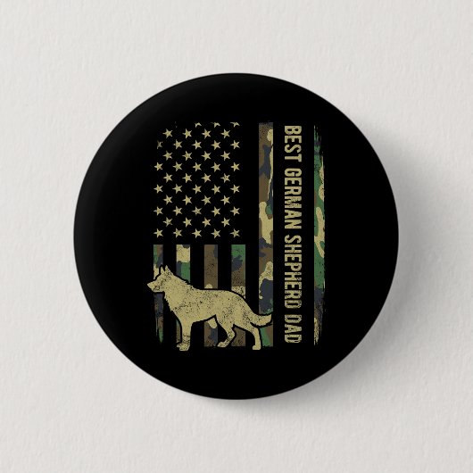 Best German Shepherd Dog Vater Camouflage American Button (Vorderseite)