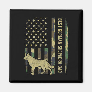 Best German Shepherd Dog Vater Camouflage American Magnet