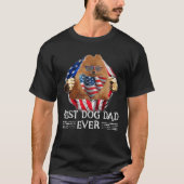 Best German Spitz Vater American Flag 4. Juli Gi T-Shirt (Vorderseite)