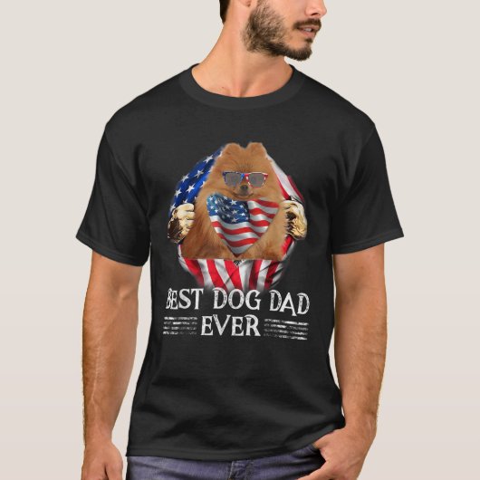 Best German Spitz Vater American Flag 4. Juli Gi T-Shirt (Vorderseite)
