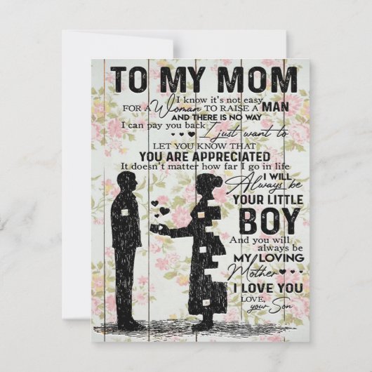 Best Gift For Son | To My Son Quotes Einladung (Rückseite)