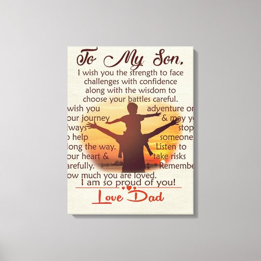 Best Gift For Son | To My Son Quotes Leinwanddruck (Vorderseite)