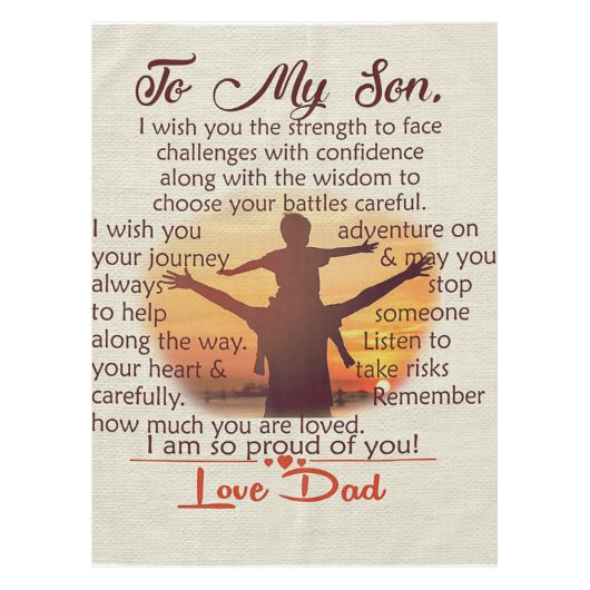 Best Gift For Son | To My Son Quotes Tischdecke (Vorderseite)