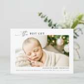 Best Gift Minimalistisch Calligraphy Christmas Bab Ankündigung (Stehend Vorderseite)
