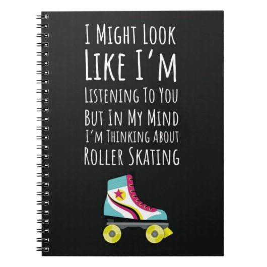 Best Gifts For Roller Skaters Typography Skating Notizblock (Vorderseite)