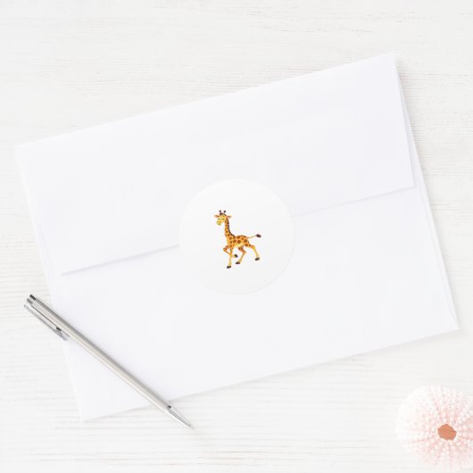 Best Giraffe Art For Men Women Adult Giraffe Print Runder Aufkleber (Umschlag)