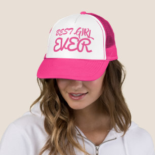 BEST GIRL EVER Hot Pink Lettering Truckerkappe
