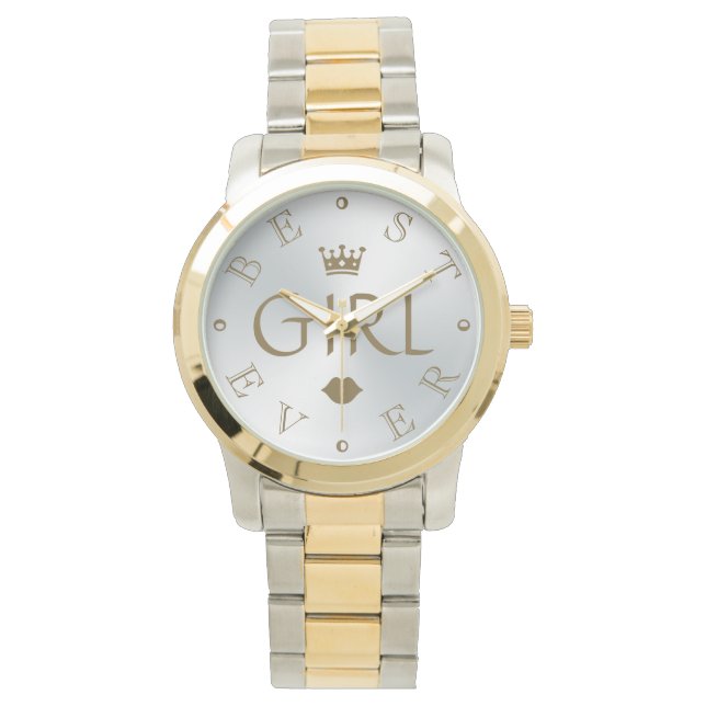 BEST GIRL JE Silver Gradient Armbanduhr (Vorderseite)