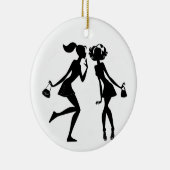 BEST GIRLFRIEND/MERRY CHRISTMAS AUF DER ANDEREN SE KERAMIK ORNAMENT (Rechts)