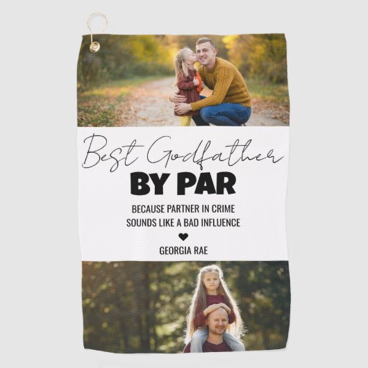 Best Godfather By Par Custom Photo Golf Towel Golfhandtuch (Vorderseite)