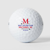 Best Golfer Ever Golfer Vater Monogram Golfball (Vorderseite)