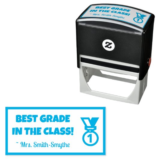 "BEST GRAD IN DER KLASSE!" + Name des benutzerdefi Permastempel (Beispiel)