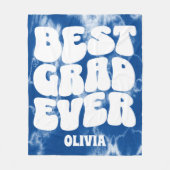 Best Grad jemals Blue Gefärbte Krawatte Abschluss Fleecedecke (Vorderseite)