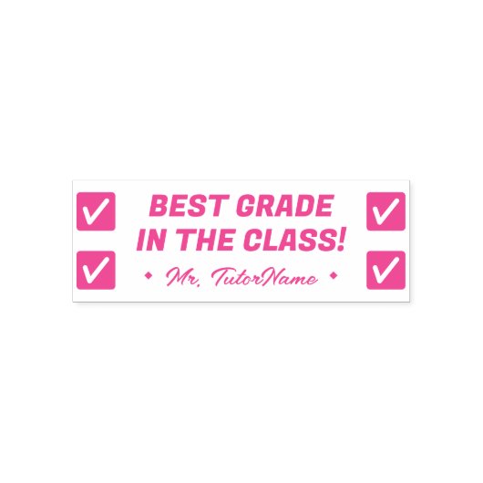 "BEST GRADE IN DER KLASSE!" Erzieherin Rubber Brie Permastempel (Design)
