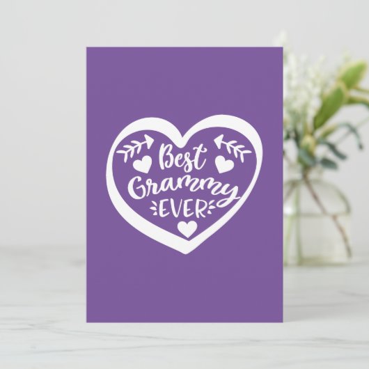 Best Grammy Ever Heart Design Karte (Stehend Vorderseite)