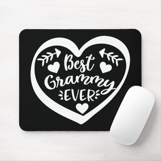 Best Grammy Ever Heart Design Mousepad (Mit Mouse)