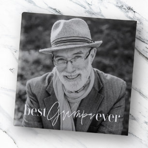 Best Grampa Ever Modernes, einfaches Foto Button