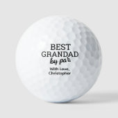 Best GRANDAD by par Modern Typography Custom Name Golfball (Vorderseite)