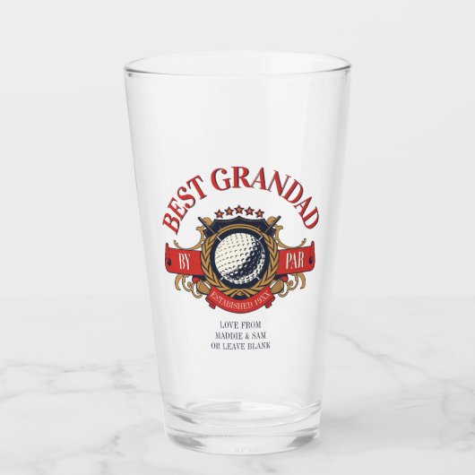 Best Grandad by Par Siegel Elegante Custom Glas (Vorderseite)