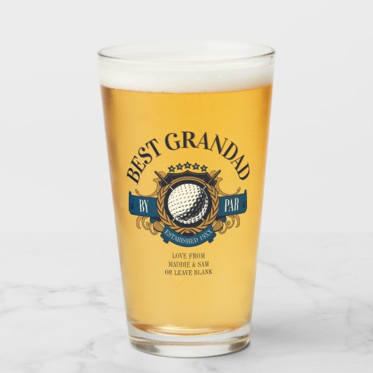 Best Grandad by Par Siegel Elegante Custom Glas (Vorne (Gefüllt))