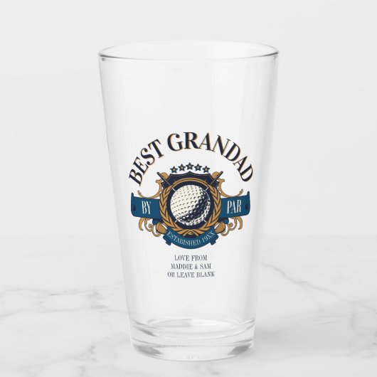 Best Grandad by Par Siegel Elegante Custom Glas (Vorderseite)
