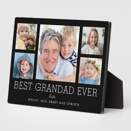 Best Grandad je 5-Foto-Familie Collage Custom Fotoplatte (Seite)