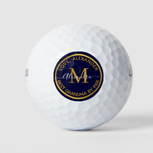 Best Grandad je Sailboat Monogram Name Navy Blue Golfball