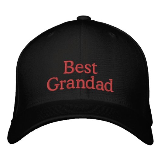 Best Grandad's Embroidered Hat Bestickte Baseballkappe (Vorderseite)