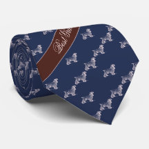 Best Grandads Hundsmuster Marine Neck Tie
