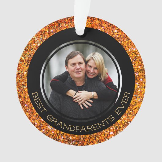 BEST GRANDELENTS EVA Orange Glitzer | Weihnachten Ornament (Vorderseite)