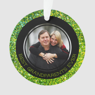 BEST GRANDELENTS JE Grüner Glitzer Weihnachten Ornament
