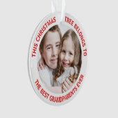 Best Grandeltern Ever Christmas Tree Foto Ornament (Vorderseite)
