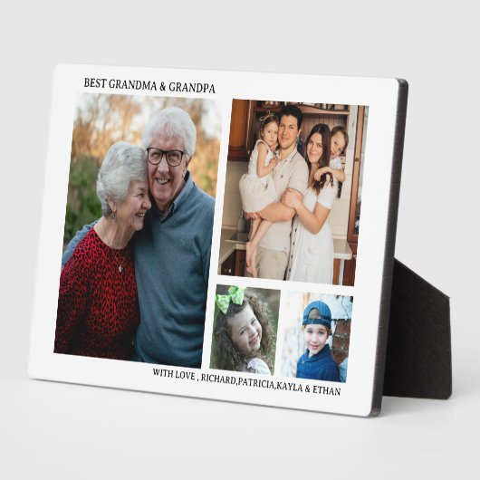 Best Grandma And Grandpa 4 Photo Collage White Fotoplatte (Seite)