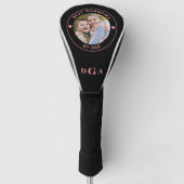 BEST GRANDMA BY PAR Monogramm Foto Schwarz Rosa Golf Headcover (Vorderseite)