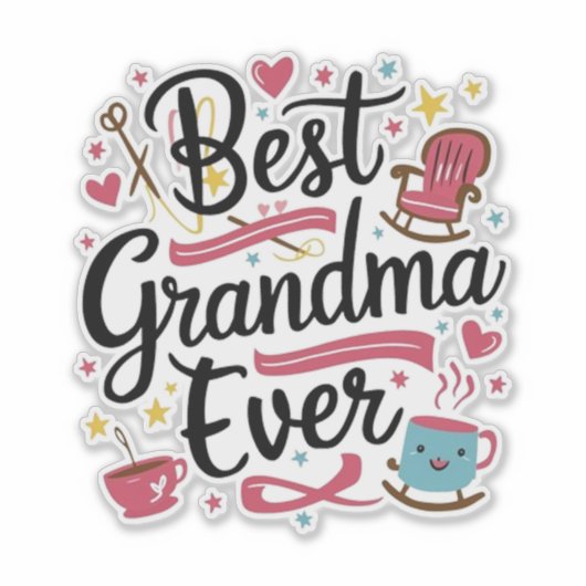 Best grandma ever aufkleber (Vorderseite)