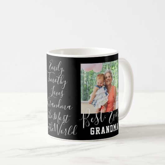 BEST GRANDMA EVER Custom 2 Foto Muttertag Kaffeetasse (VorderseiteRechts)