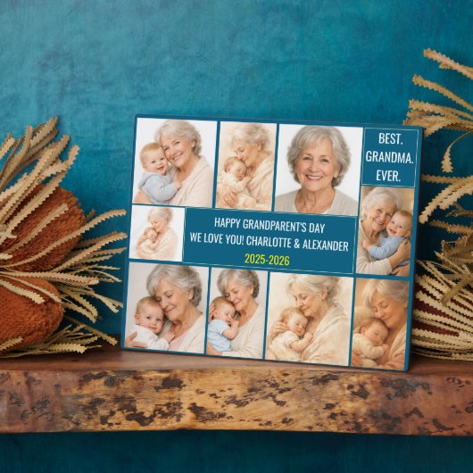Best Grandma Ever | Custom Photo Collage Fotoplatte (Seite)