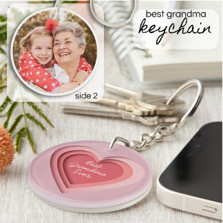 Best Grandma Ever Custom Photo Heart Schlüsselanhänger