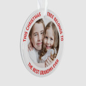 Best Grandma Ever Foto Ornament (Vorderseite)