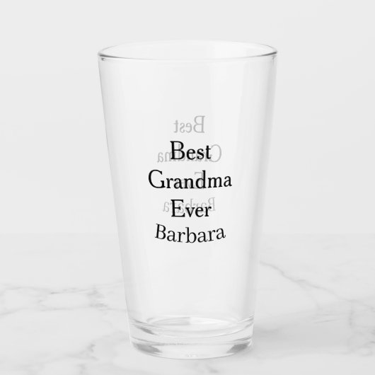 Best Grandma ever name date simple mothers day min Glas (Vorderseite)