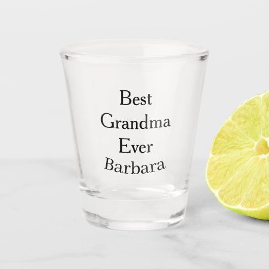 Best Grandma ever name date simple mothers day min Schnapsglas (Vorderseite)
