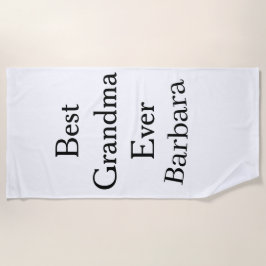 Best Grandma ever name date simple mothers day min Strandtuch