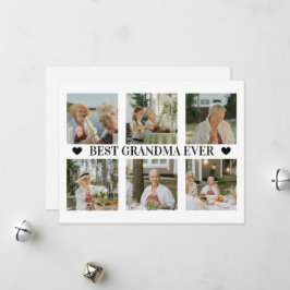 Best Grandma Ever Photo Collage – Gift with Hearts Feiertagskarte