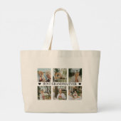 Best Grandma Ever Photo Collage – Gift with Hearts Jumbo Stoffbeutel (Rückseite)