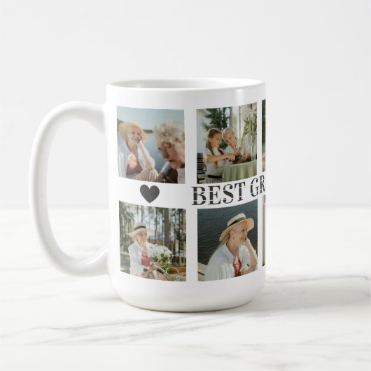 Best Grandma Ever Photo Collage – Gift with Hearts Kaffeetasse (Links)